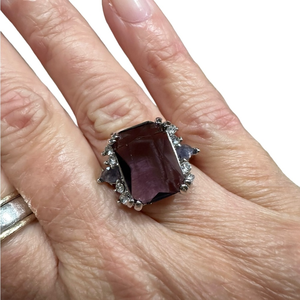 Amethyst And Silver Gemstone Ring - image 1